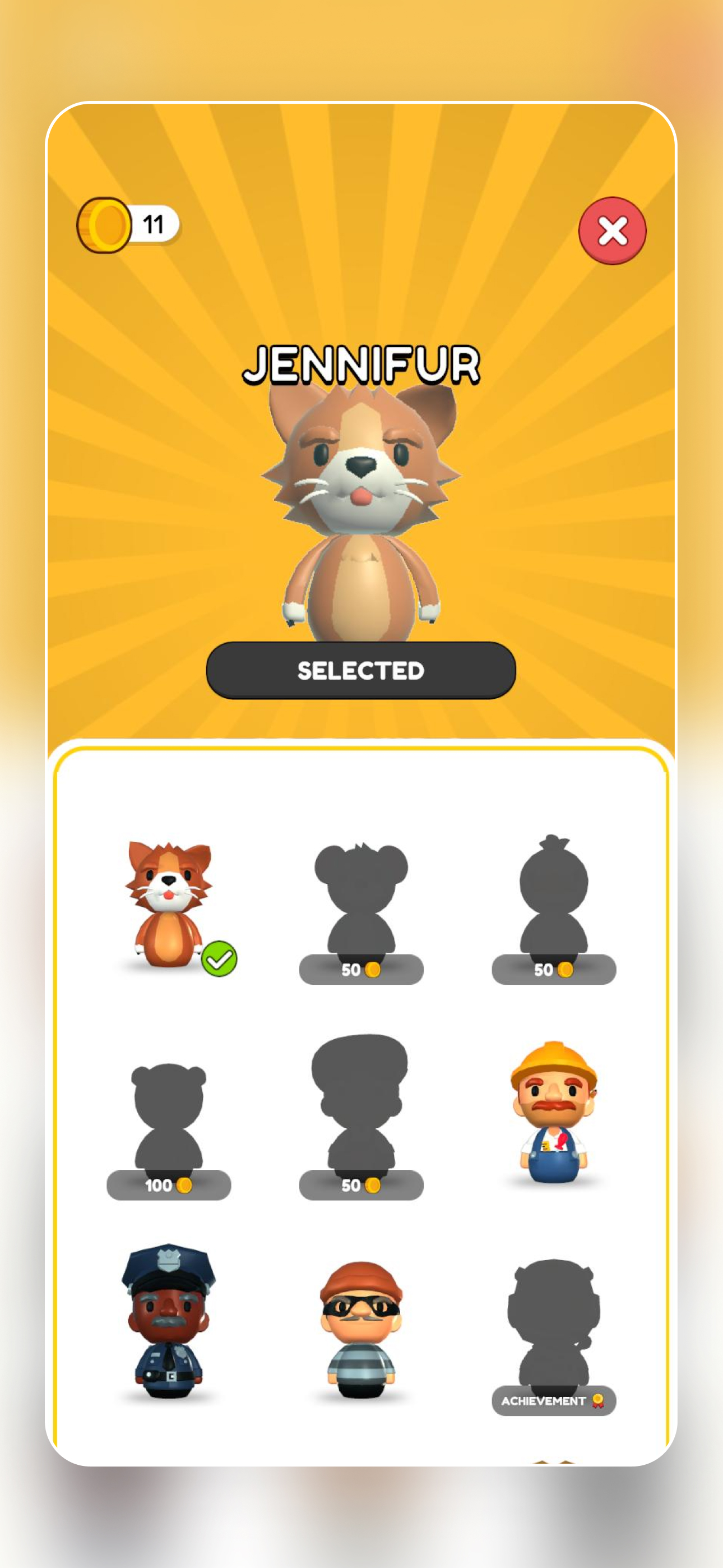 Don't Pop Bob character selection screen